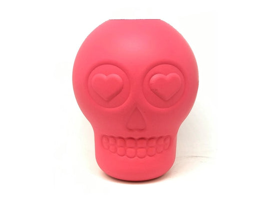  jouet Tête de mort rose de SodaPup, un jouet à mâcher durable et distributeur de friandises résistant aux chiens masticateurs puissants
