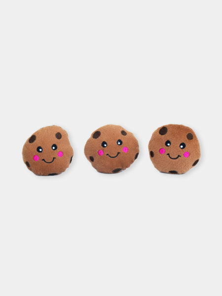 Lot de 3 Mini Peluches pour Chien - Cookies
