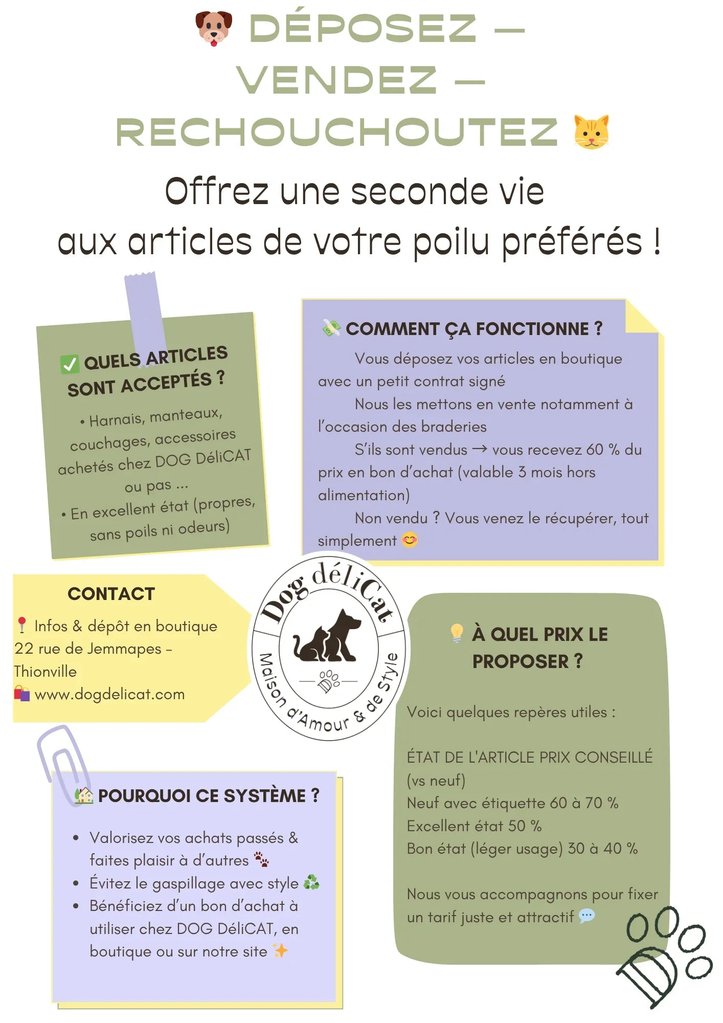 SECONDE MAIN CHIEN & CHAT – Accessoires validés, chic, durables et uniques - DOG DéliCAT