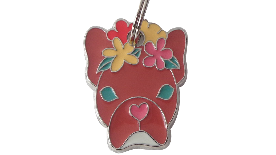 Médaille Chien Frida Kahlo Mexie - Bouledogue inspiré de Frida Kahlo. Une touche artistique pour un style unique