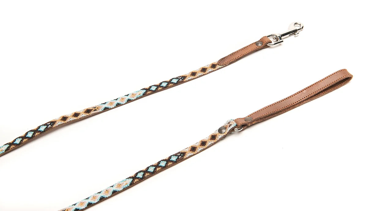Laisse en cuir brodé pour chien Holbox