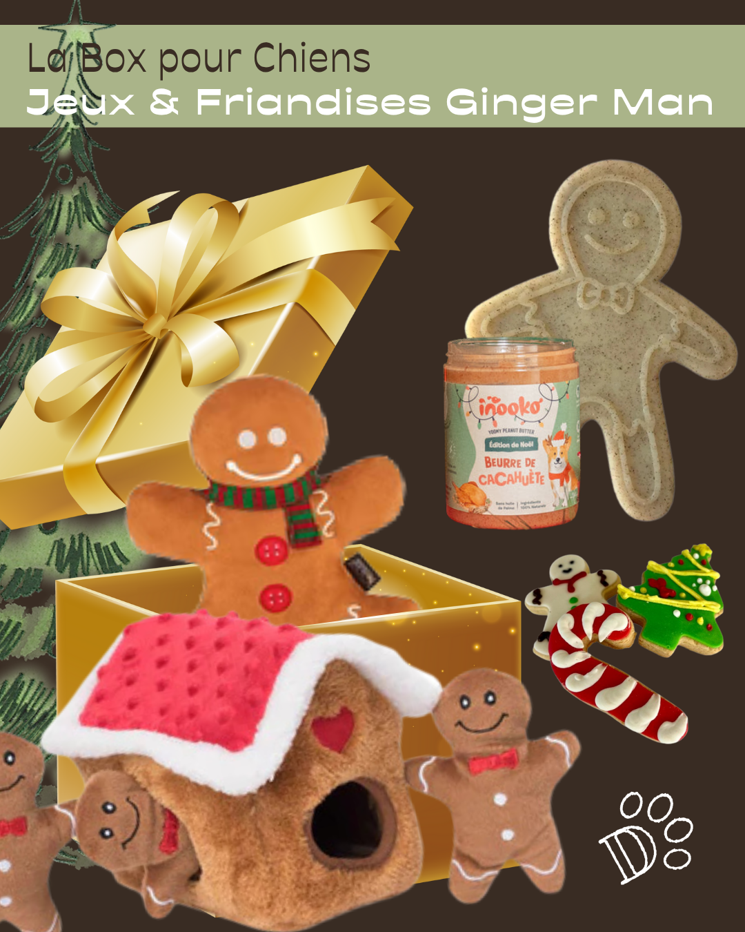 Box Cadeau de Noël pour Chien – Jeux & Friandises Ginger Man