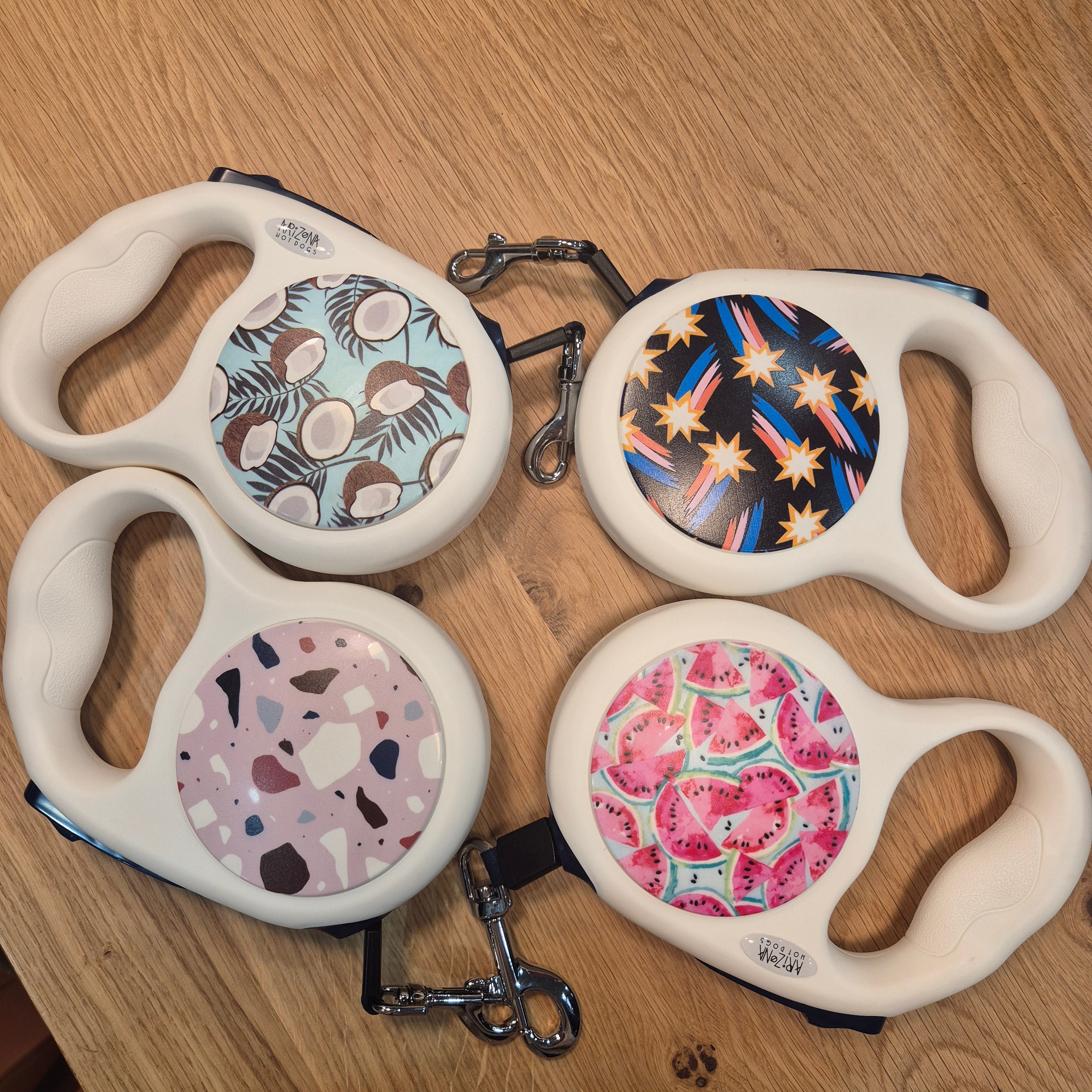 Laisse de enrouleur pour chien (rétractable) avec motifs
