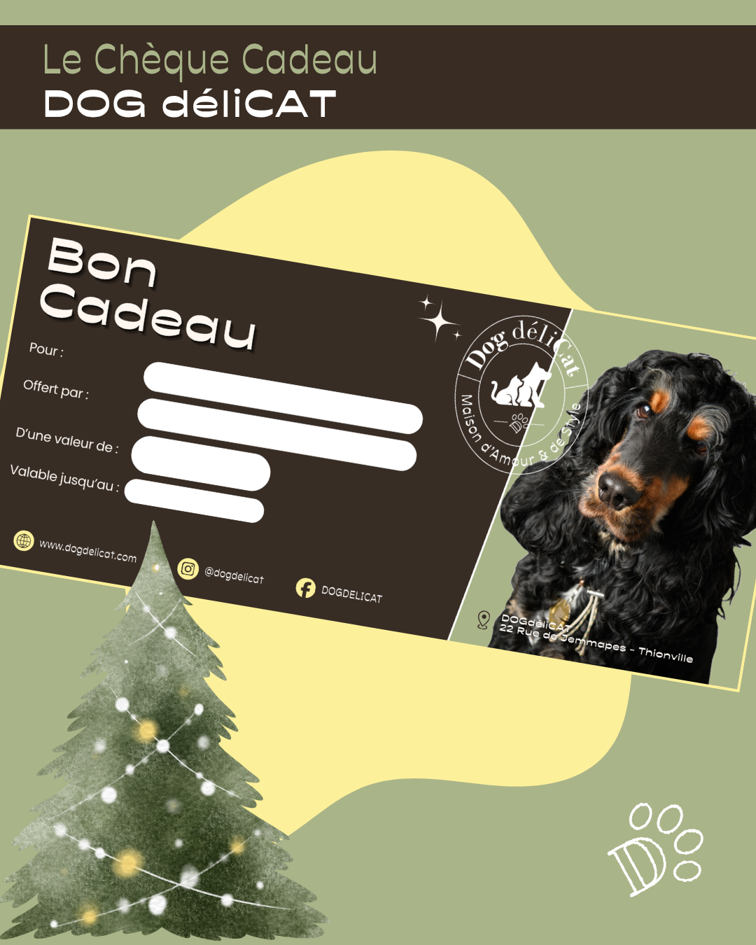 Carte cadeau DOG DéliCAT – élégante et personnalisable