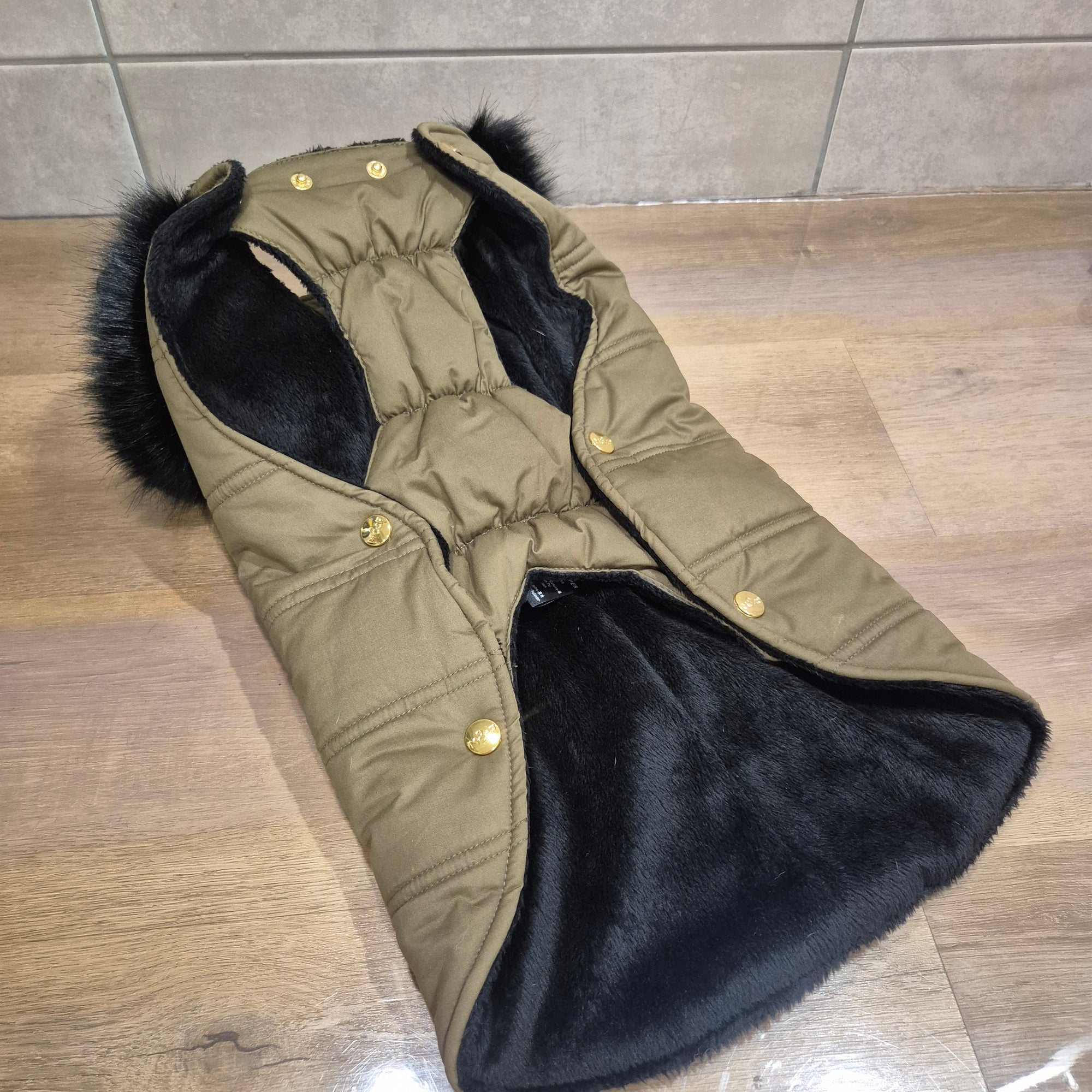 Doudoune chien kaki navy Milk & Pepper T42XL dépôt vente excellent état