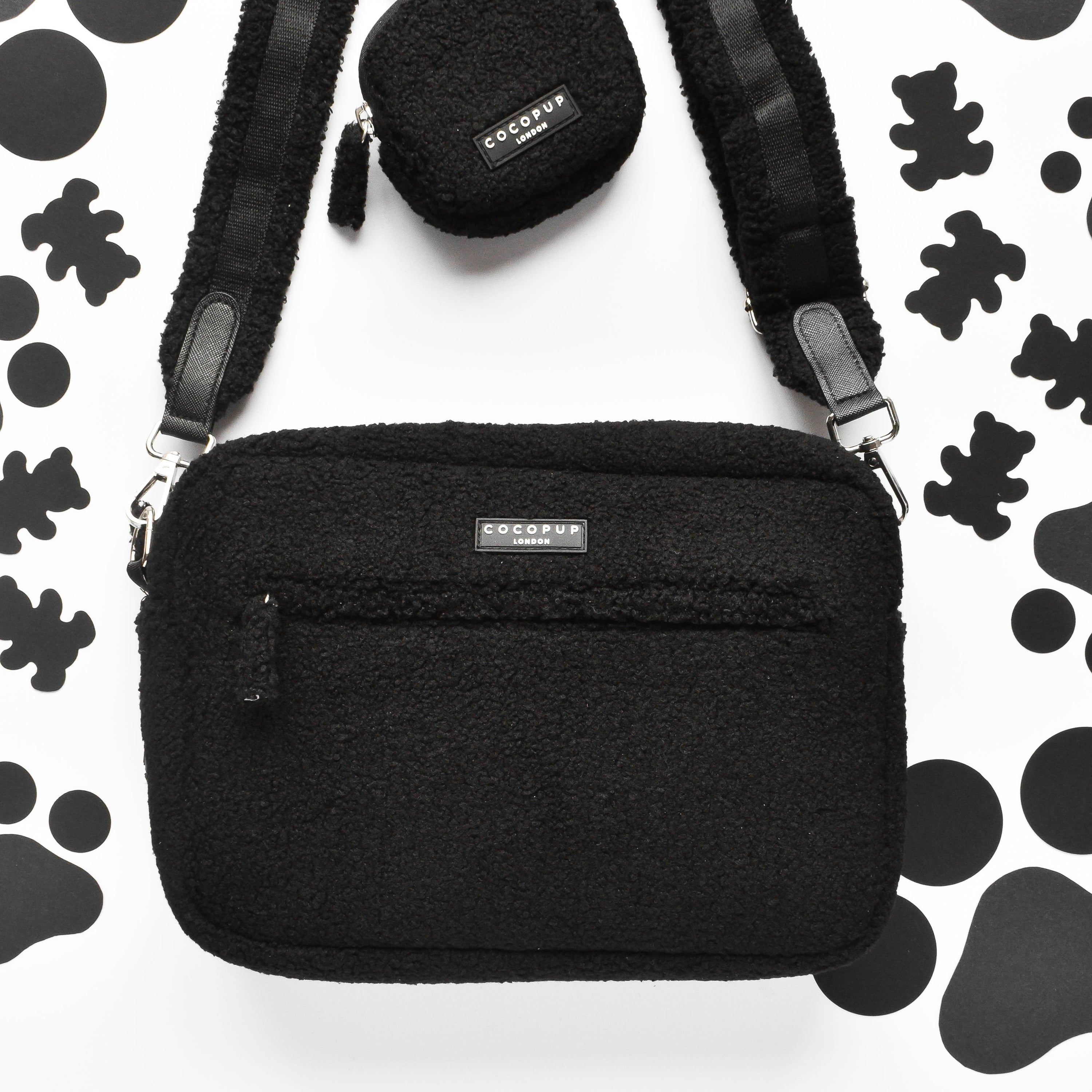 Sac de promenade Teddy Baloo en polyester noir – Élégant et pratique pour chiens