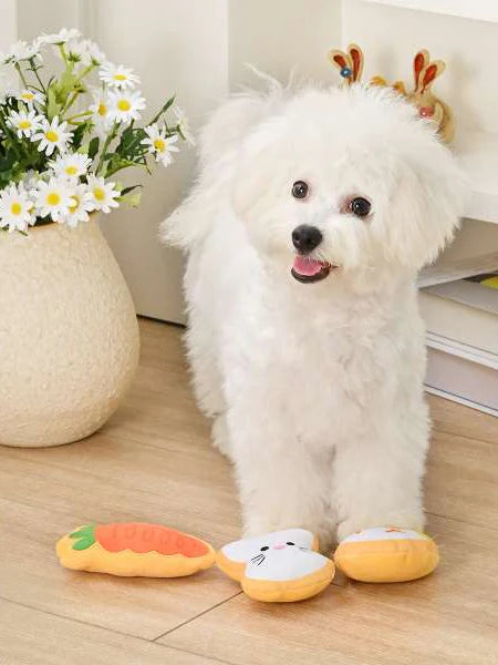 Lot de 3 peluches pour chien - Cookies de Pâques 🐇🐤🥕