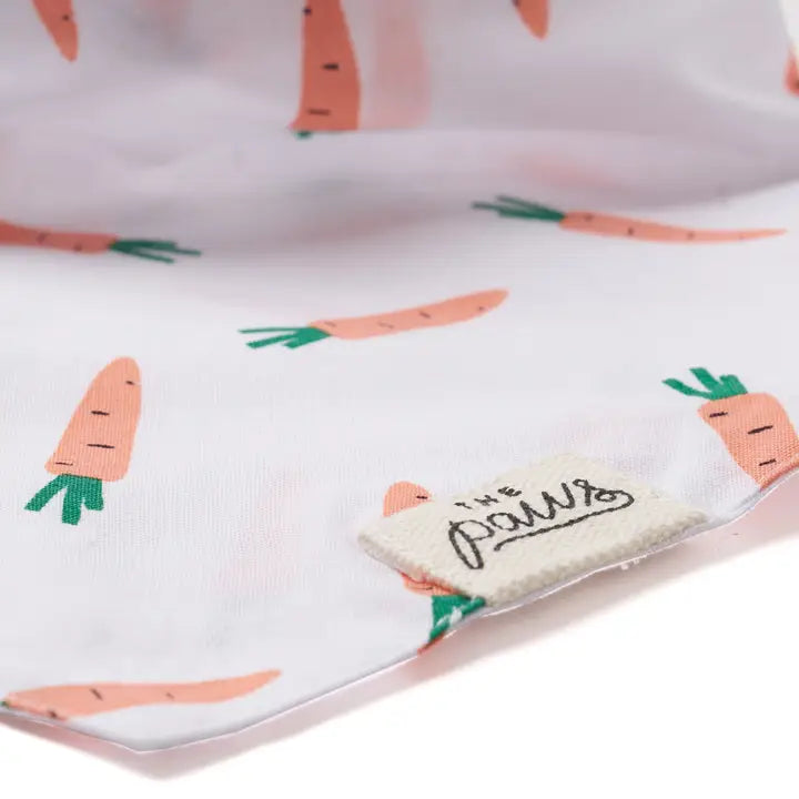 Bandana pour chien motif carottes The Paws, spécial Pâques et printemps