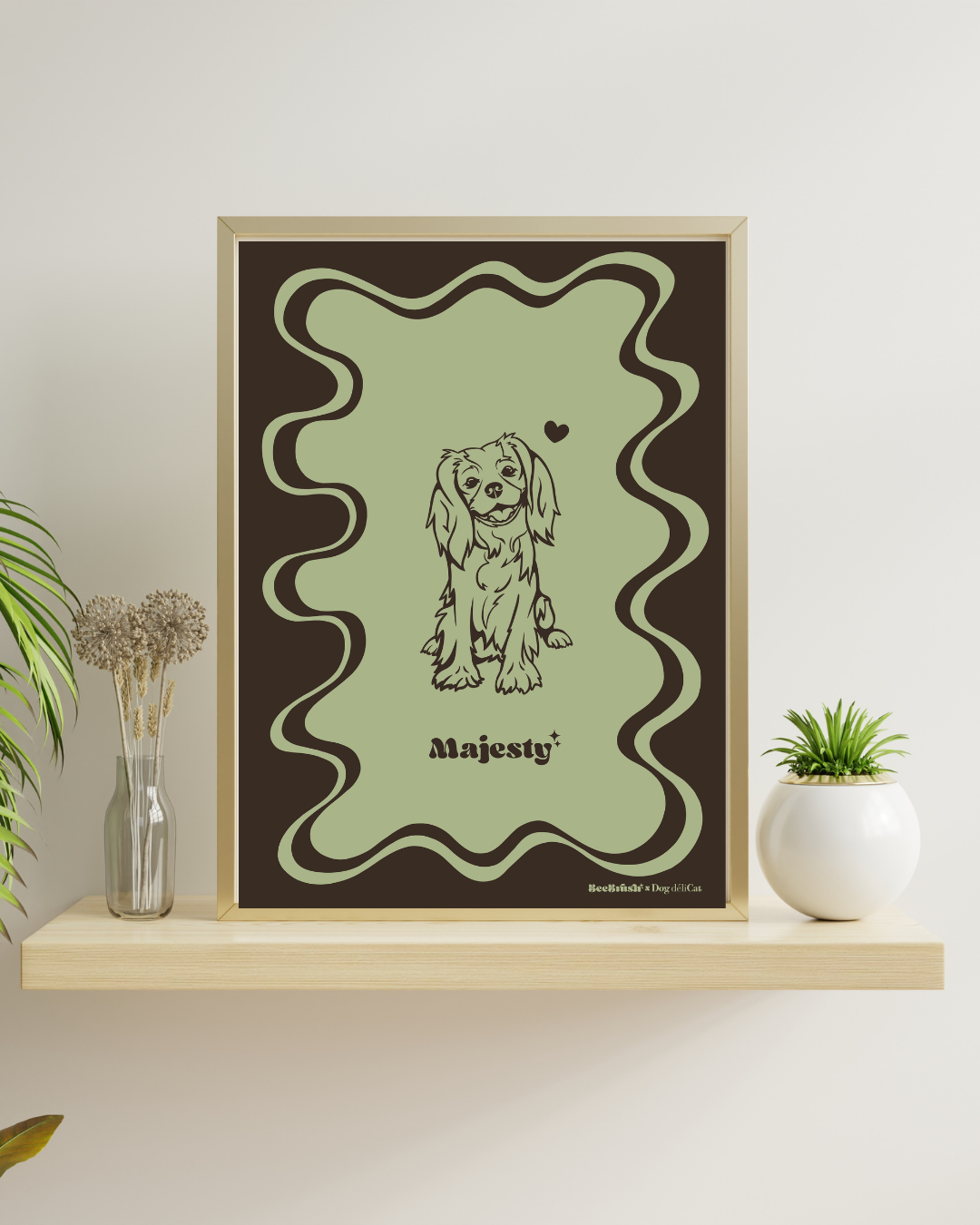 illustration cavalier king charles a4 déco murale