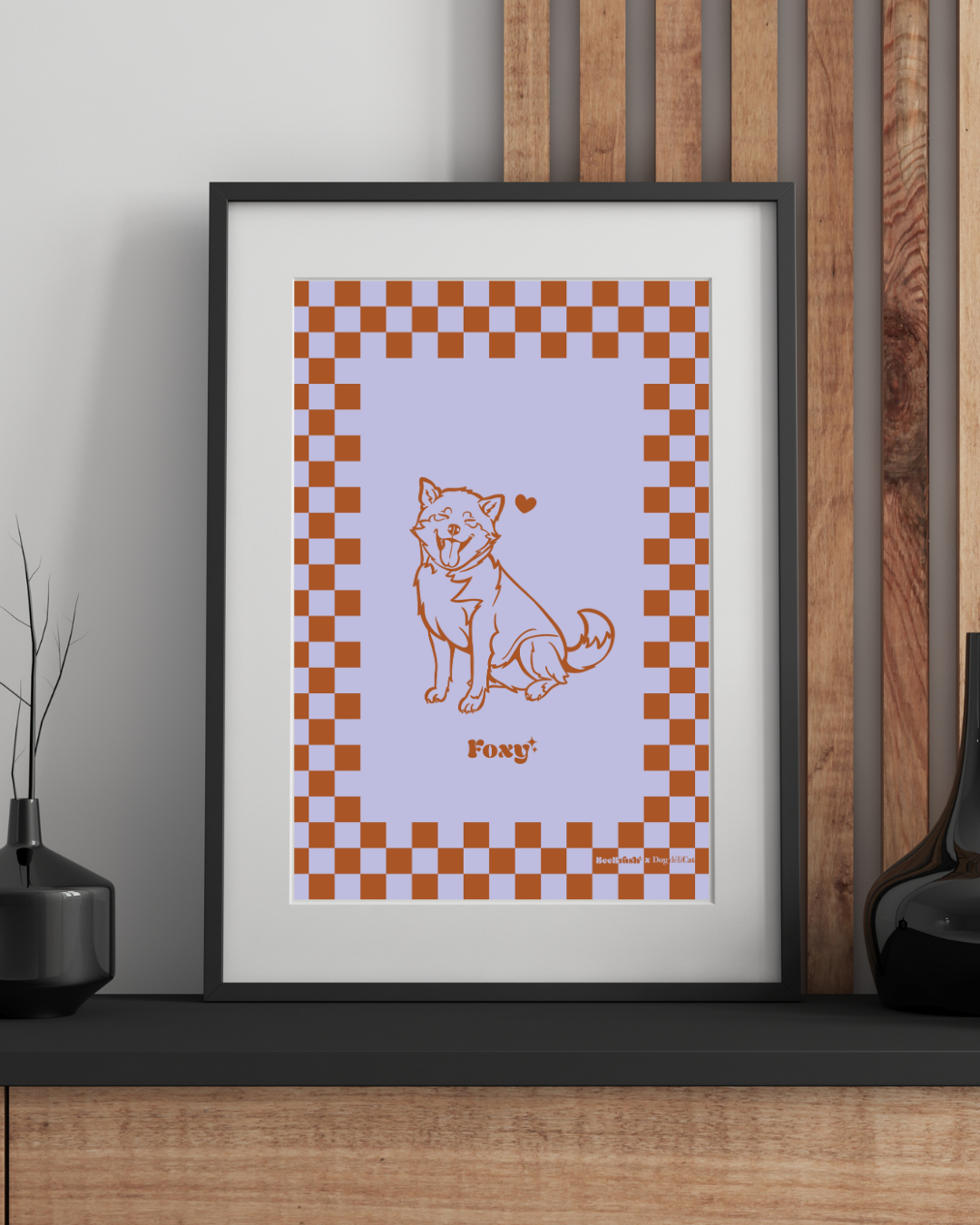 illustration shiba a4 déco murale