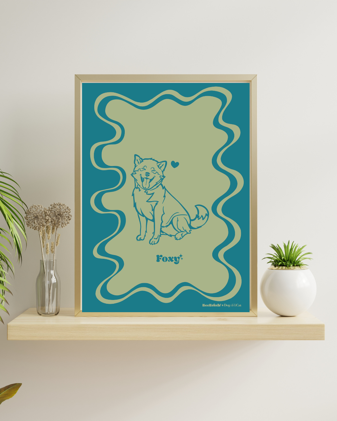 affiche chien shiba foxy dog delicat