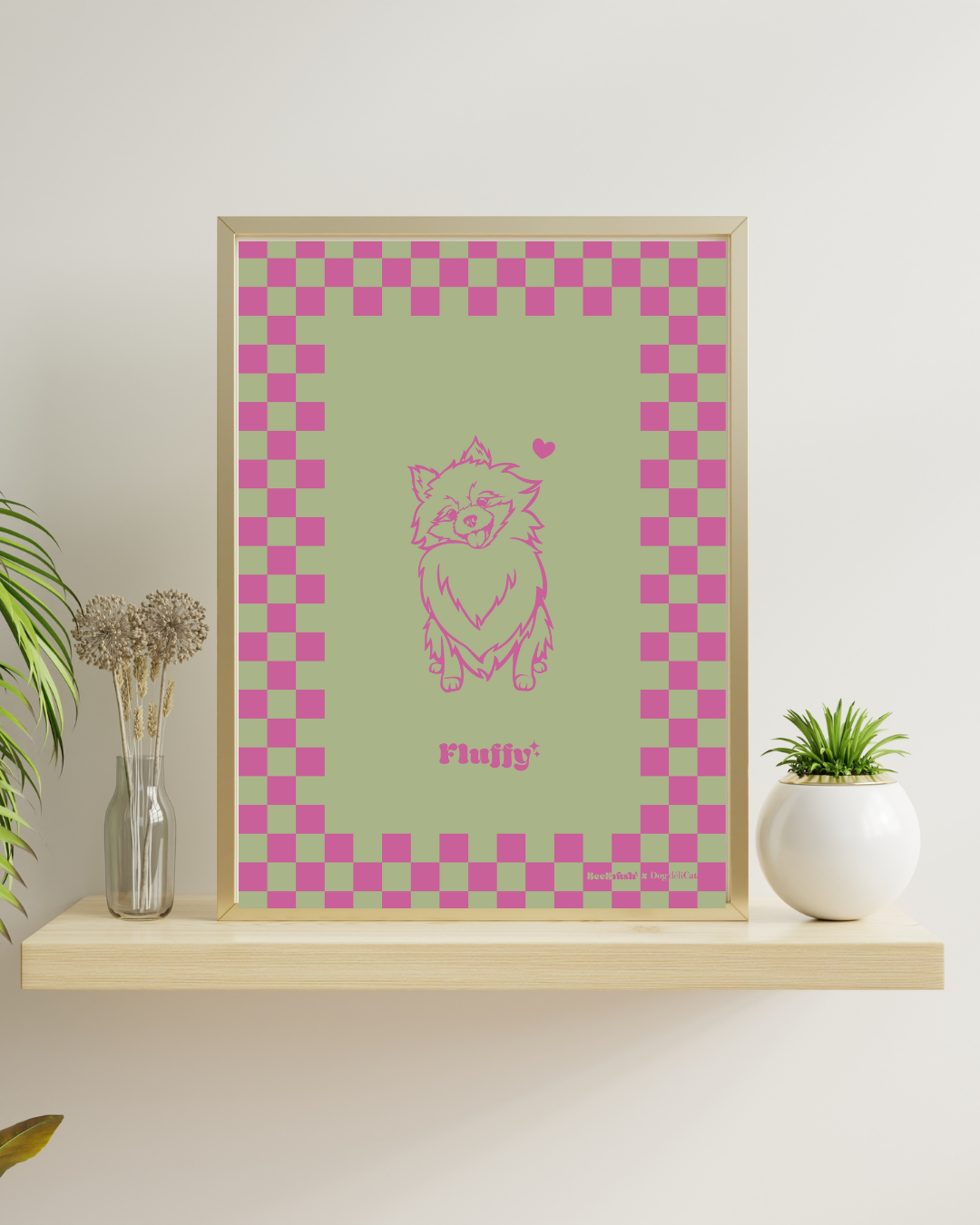 affiche chien spitz fluffy dog delicat