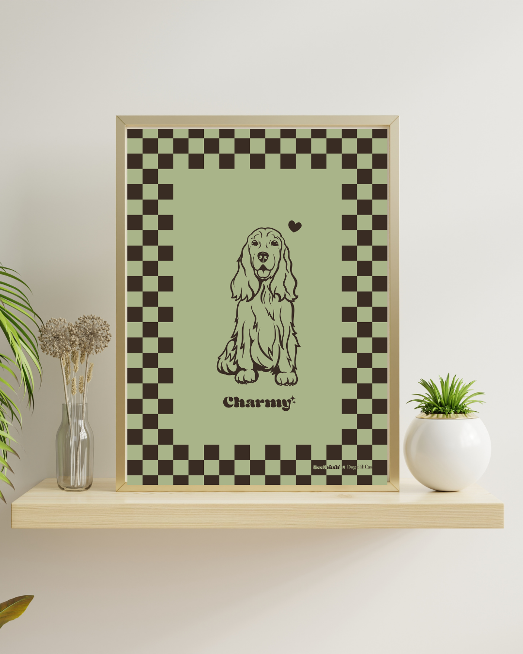 illustration cocker anglais a4 déco murale