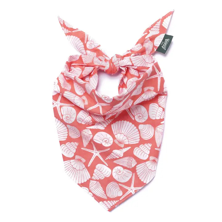 Bandana chien coton motif coquillages fait main – The Paws