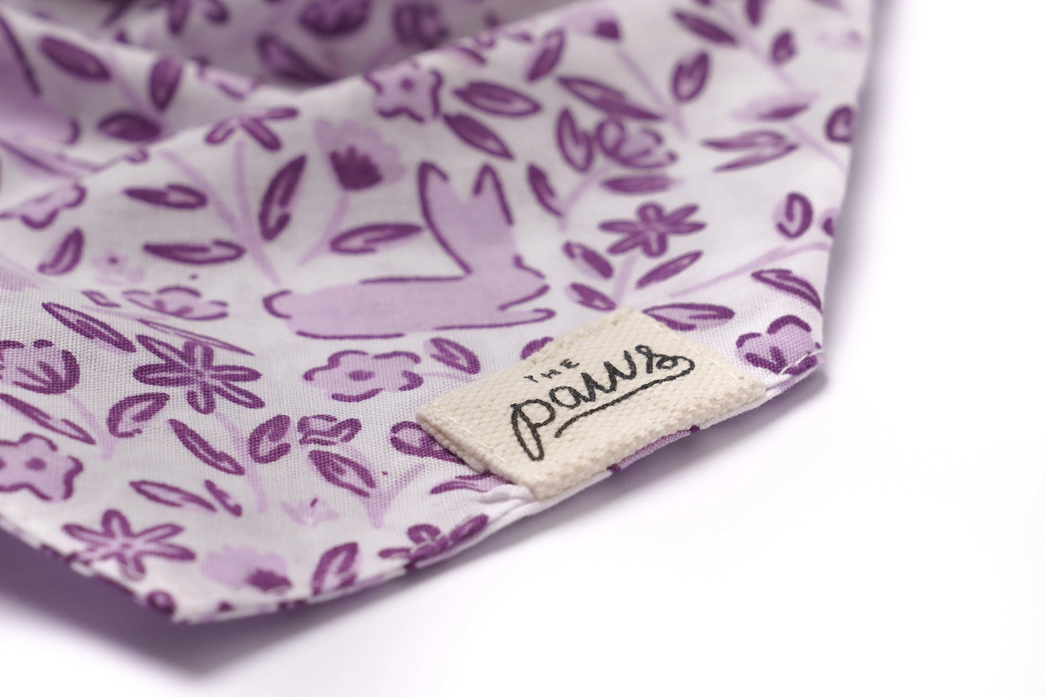 Bandana pour chien Lapin The Paws, motif lapins et fleurs spécial Pâques