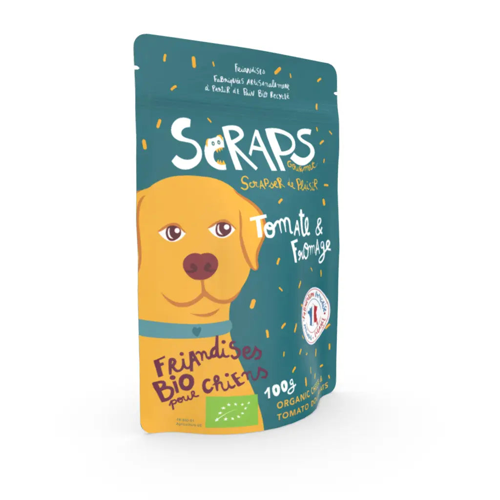 Biscuits Bio pour chiens SCRAPS Tomate & Fromage 
