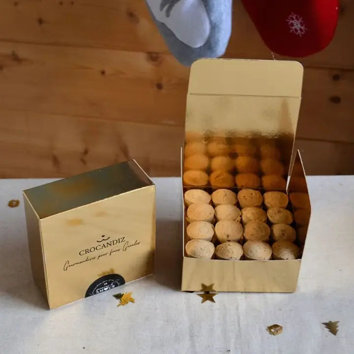 boîte de gourmandises de noël pour chien dinde aux marrons