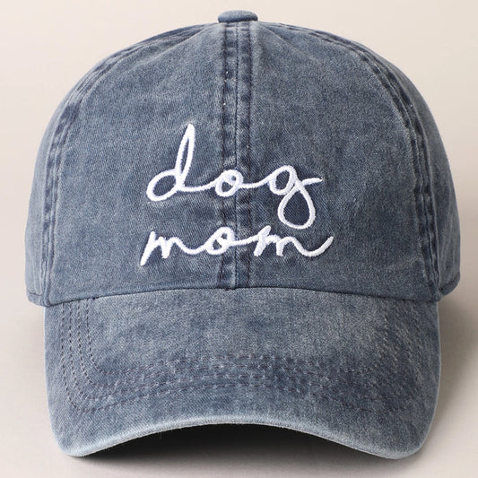 Casquette en coton brodée DOG MUM bleue / DOG DELICAT