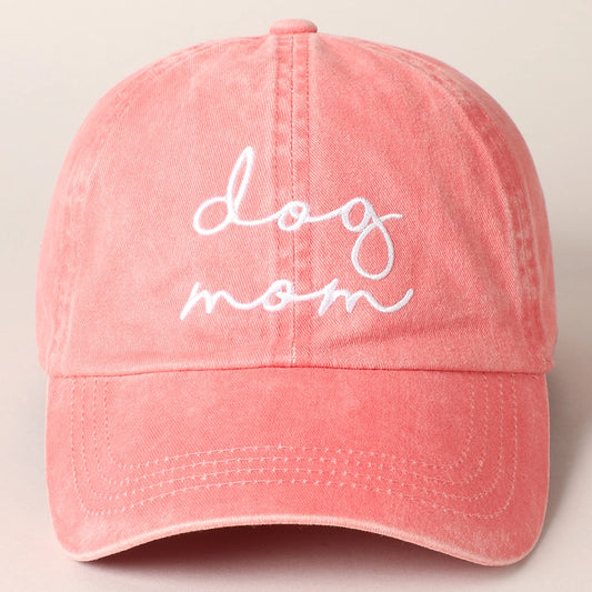 Casquette en coton brodée DOG MUM corail / DOG DELICAT