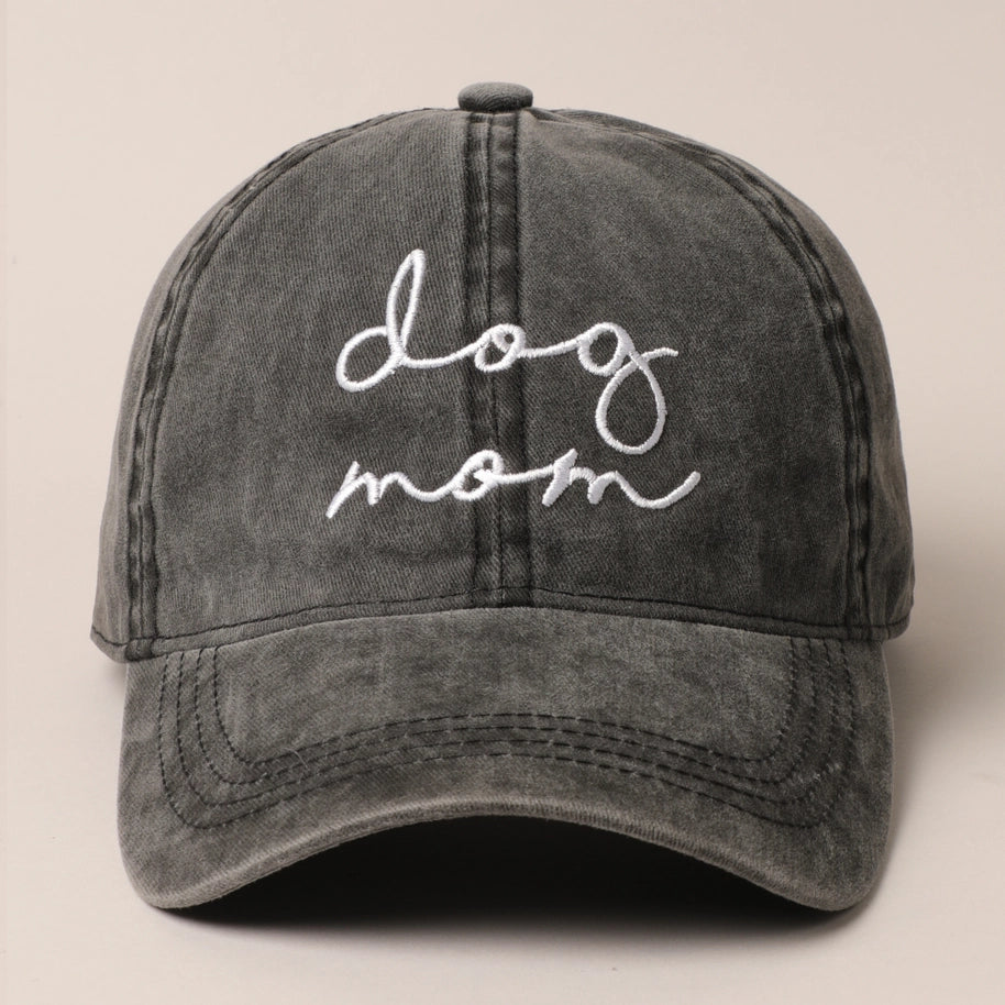 Casquette en coton brodée DOG MUM noire / DOG DELICAT