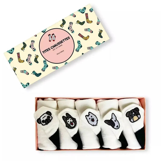 Chaussettes avec motif de chien noir & blanc  - Collection Tites Chaussettes