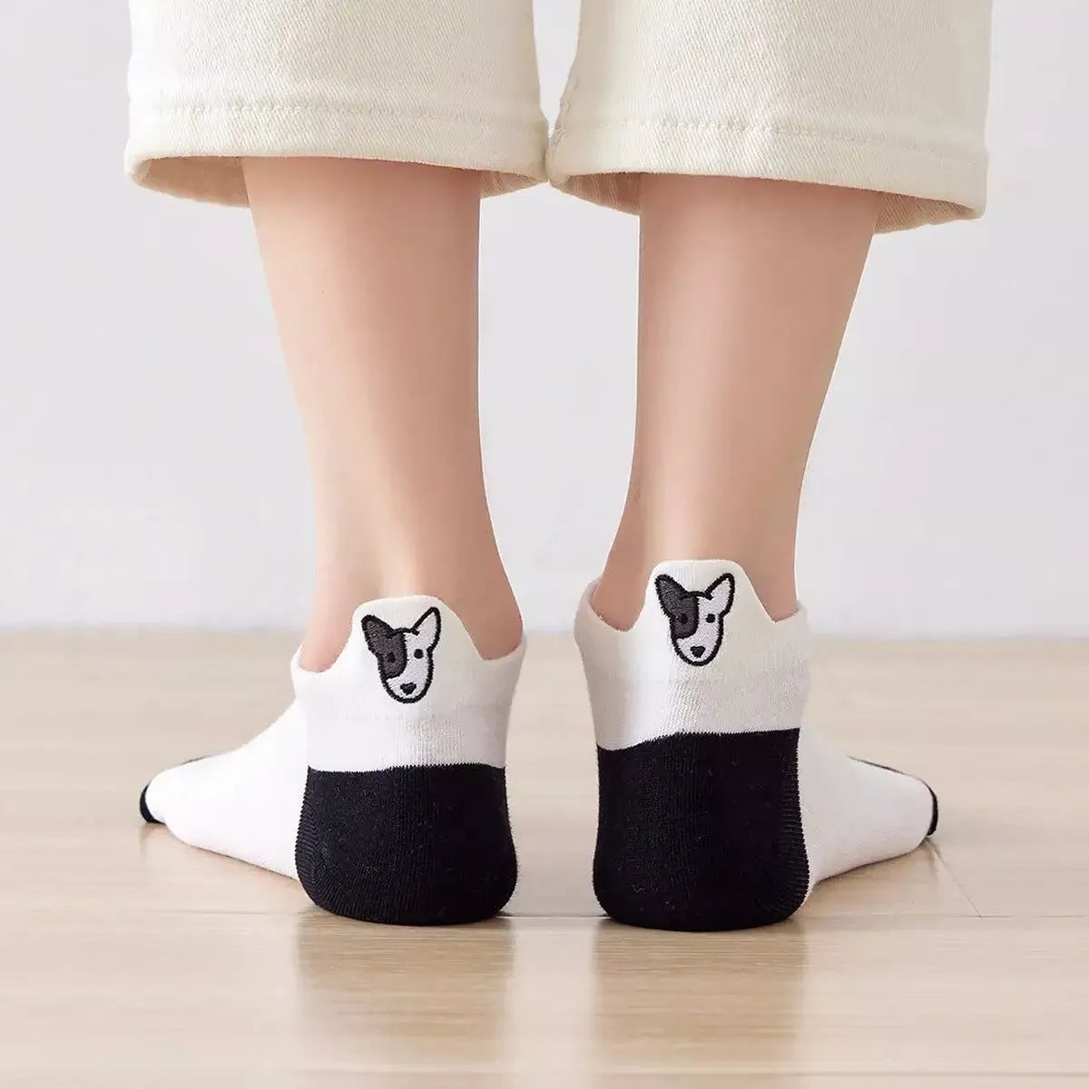 Chaussettes avec motif de chien noir & blanc  - Collection Tites Chaussettes