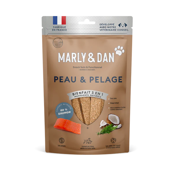 Barres à mâcher pour chien - Friandise naturelle pour une peau saine et un pelage brillant