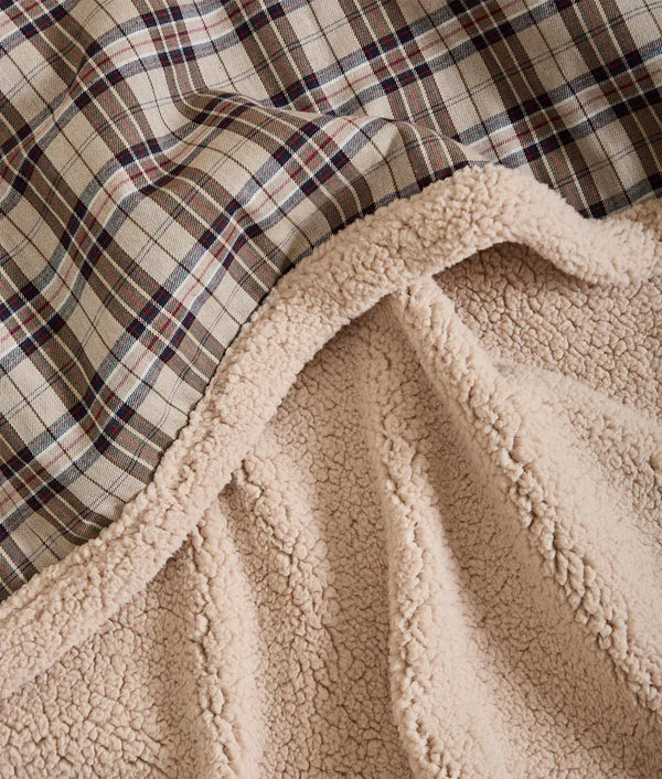 plaid chien réversible peau de mouton tartan cafide