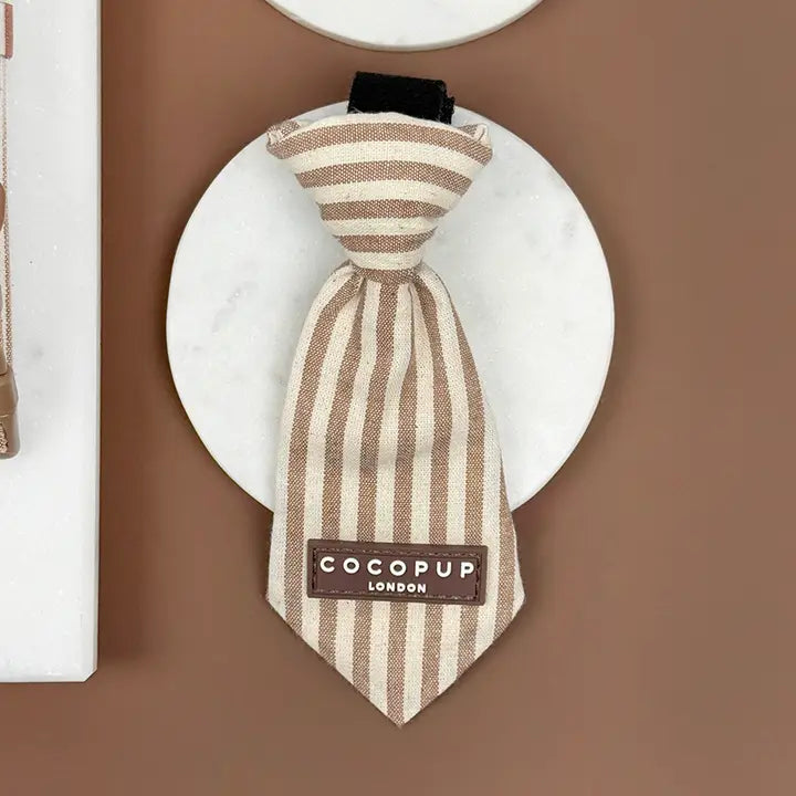 Cravate pour chien London Linen Stripes CocoPup London – CocoPup London – DOG DéliCAT
