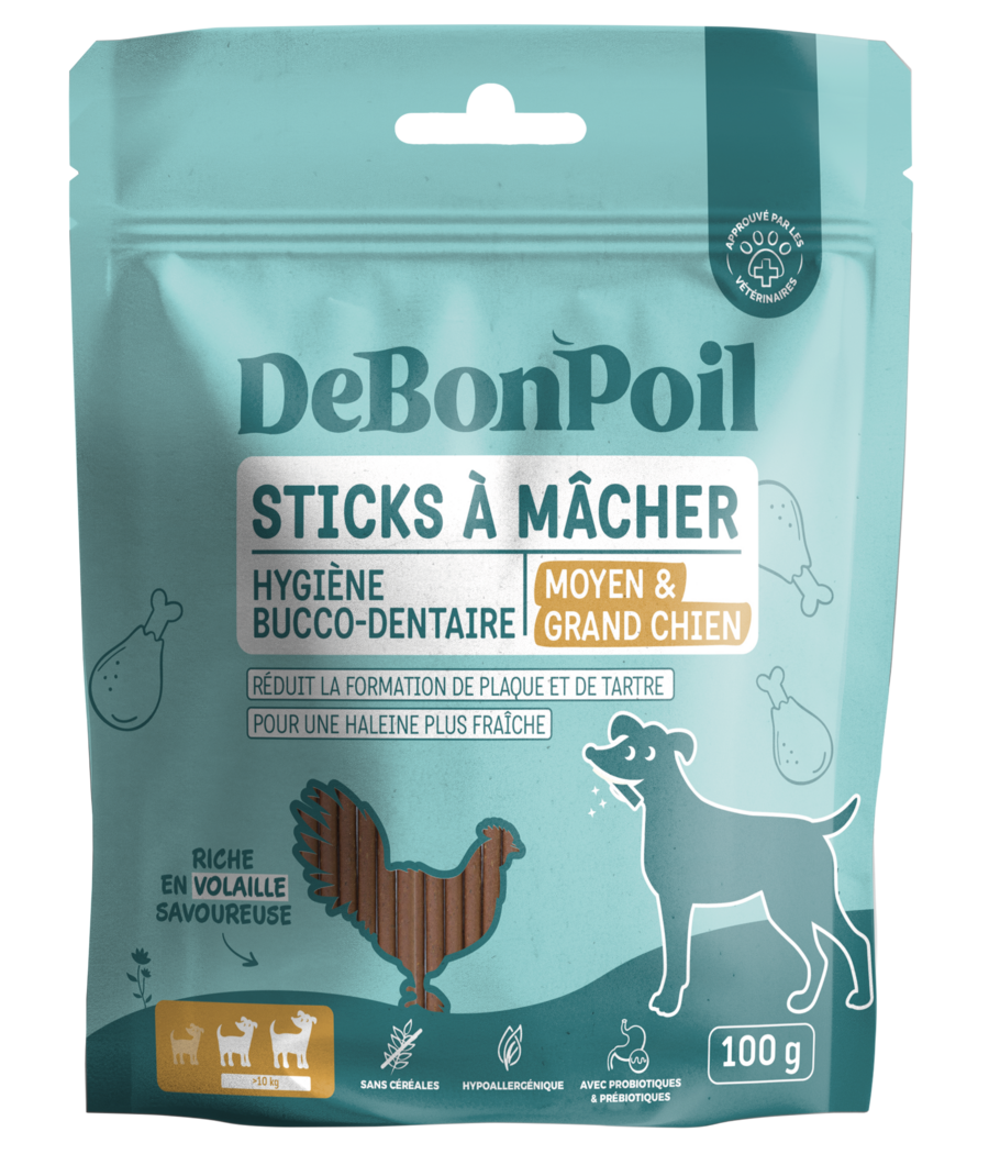 Sticks dentaires chien à la volaille DeBonPoil – DeBonPoil – DOG DéliCAT