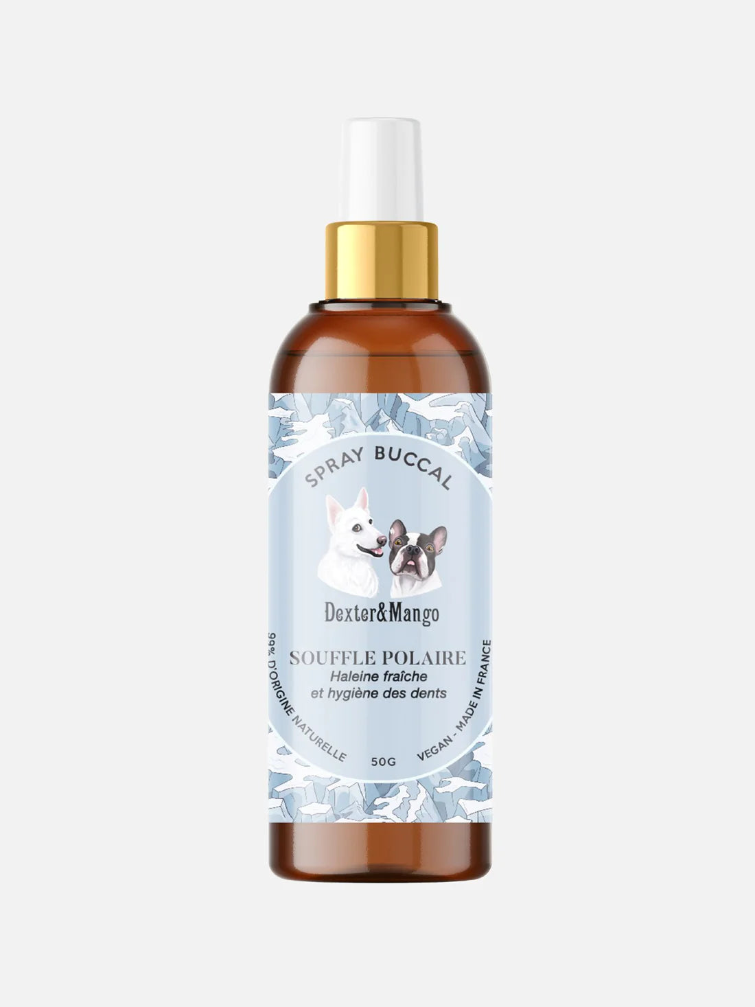  Spray Buccal Souffle Polaire de Dexter & Mango pour une haleine fraîche et une hygiène bucco-dentaire impeccable.