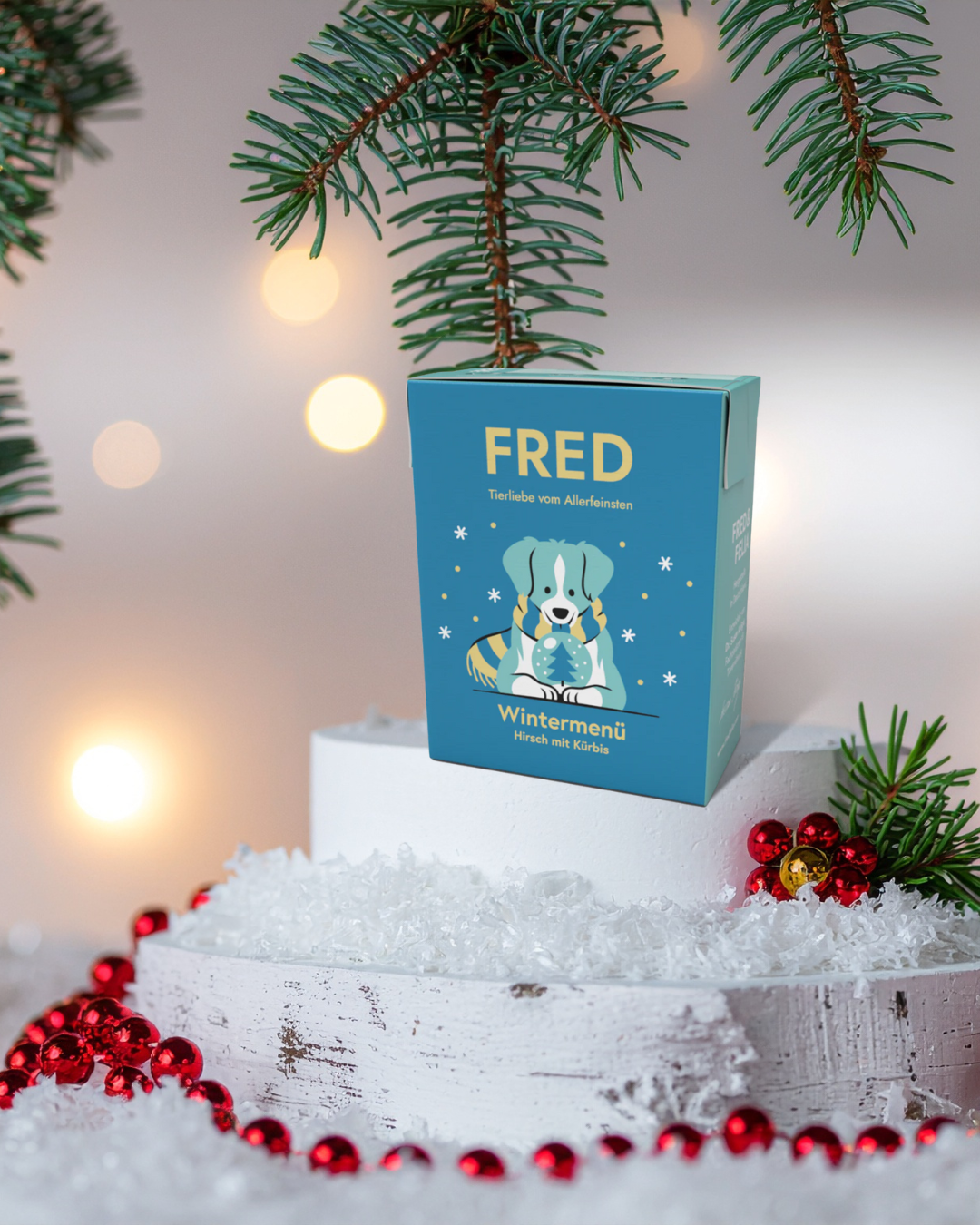 Menu d’hiver FRED chien – cerf et fromage blanc 390g