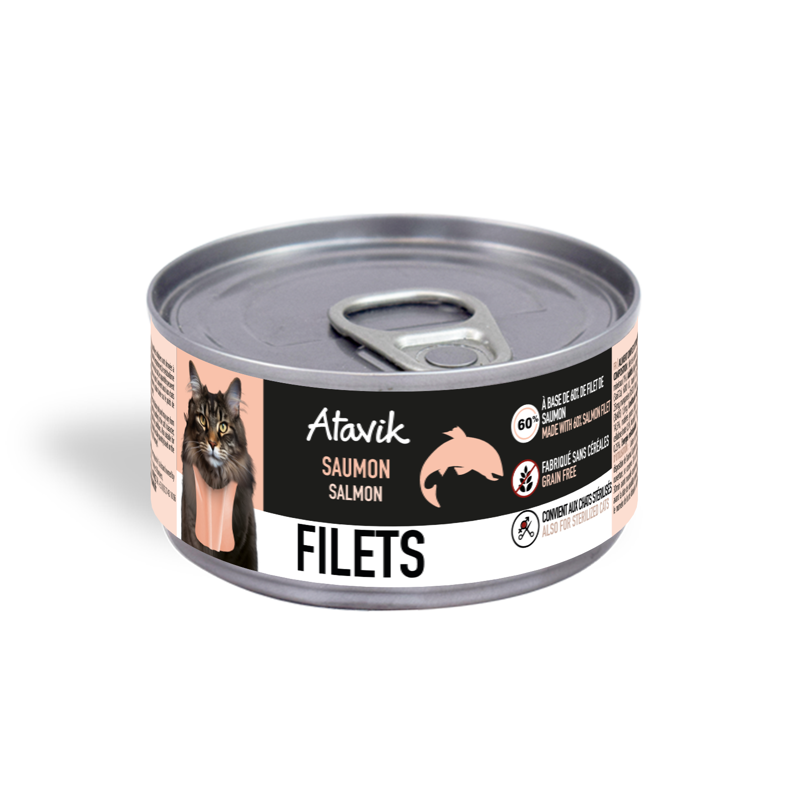 Pâtée chat filet de saumon cru 🐟 – sans céréales & préparée à la main | Atavik