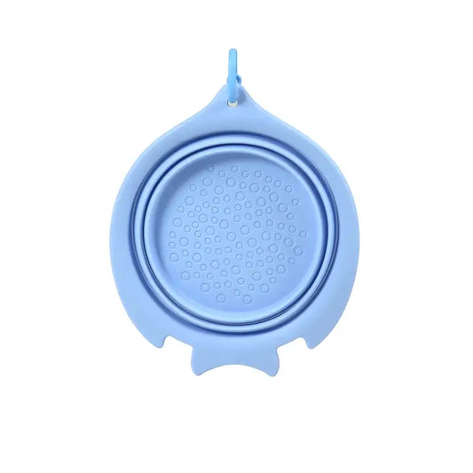 Grande gamelle de voyage pliable bleue design