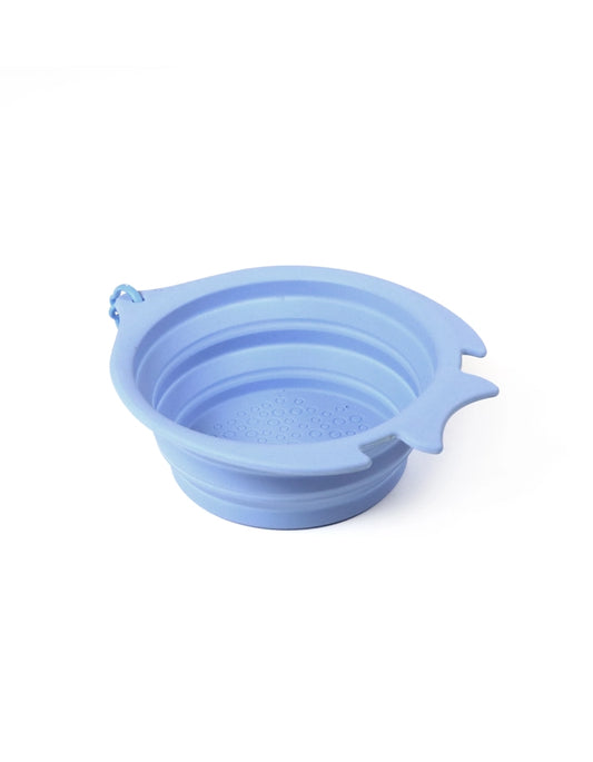 Grande gamelle de voyage pliable bleue design