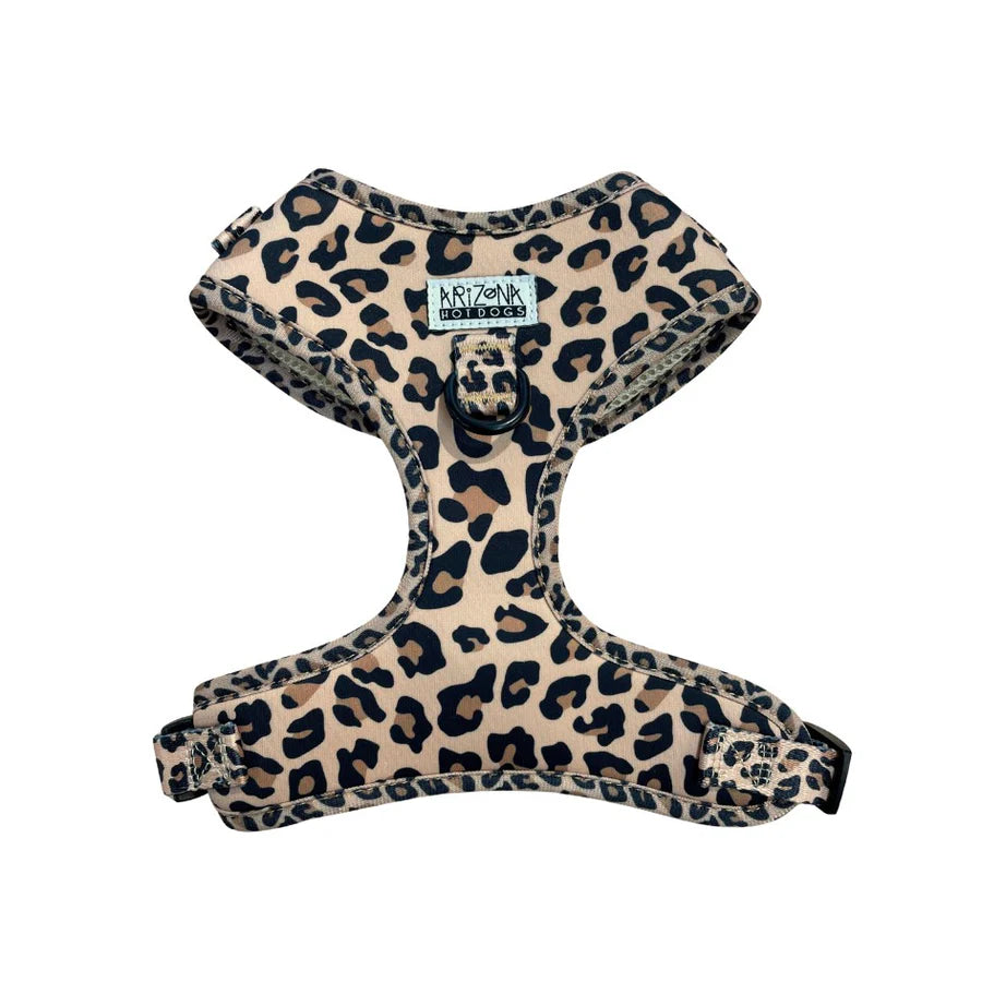 harnais en h léopard pour chien léger ajustable