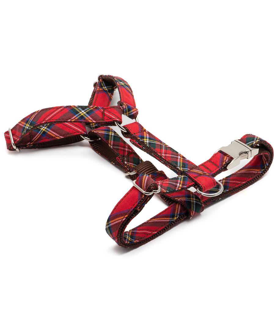 Harnais tartan rouge Brott pour chien