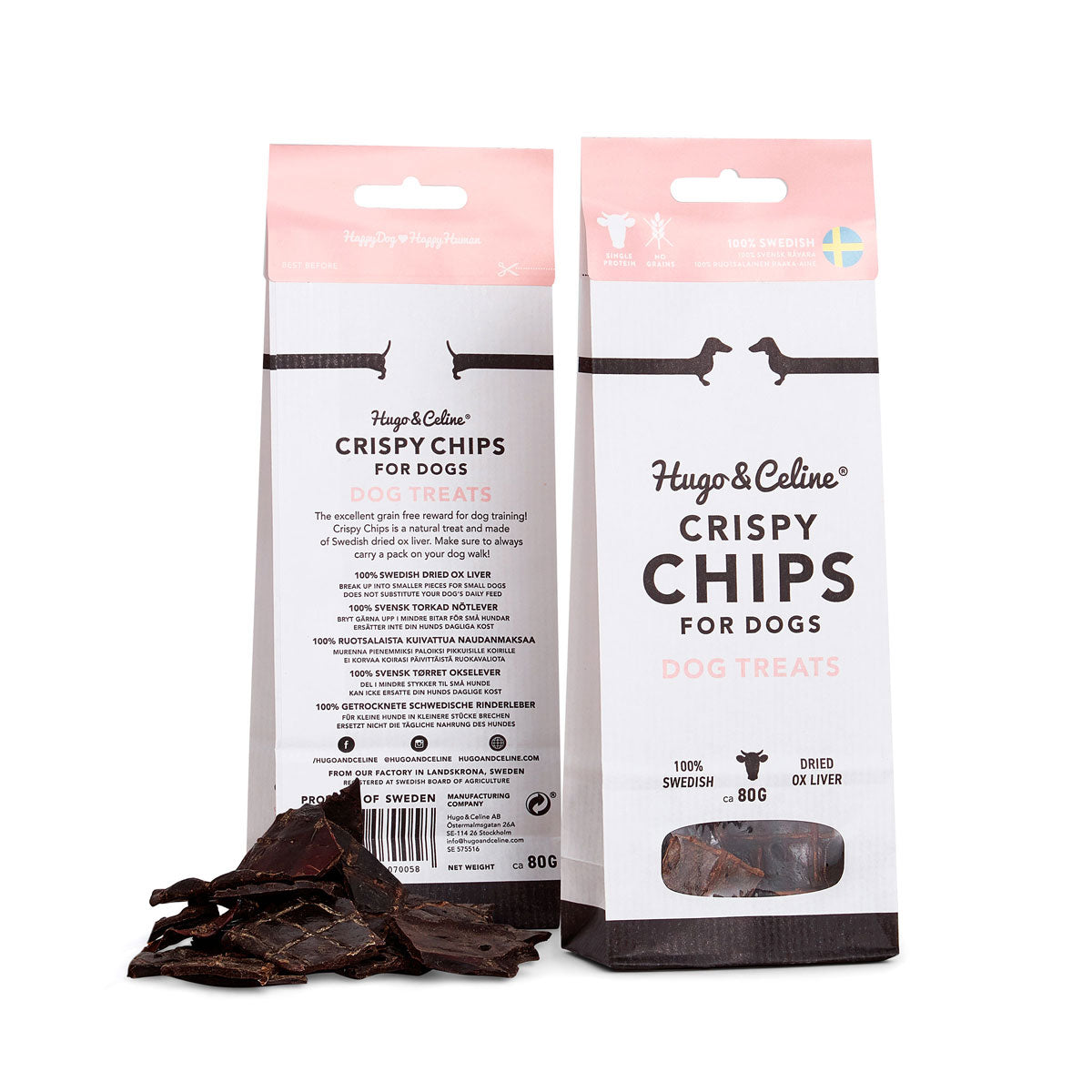 Friandise pour chien - Crispy Chips Foie de bœuf suédois séché - Hugo & Celine