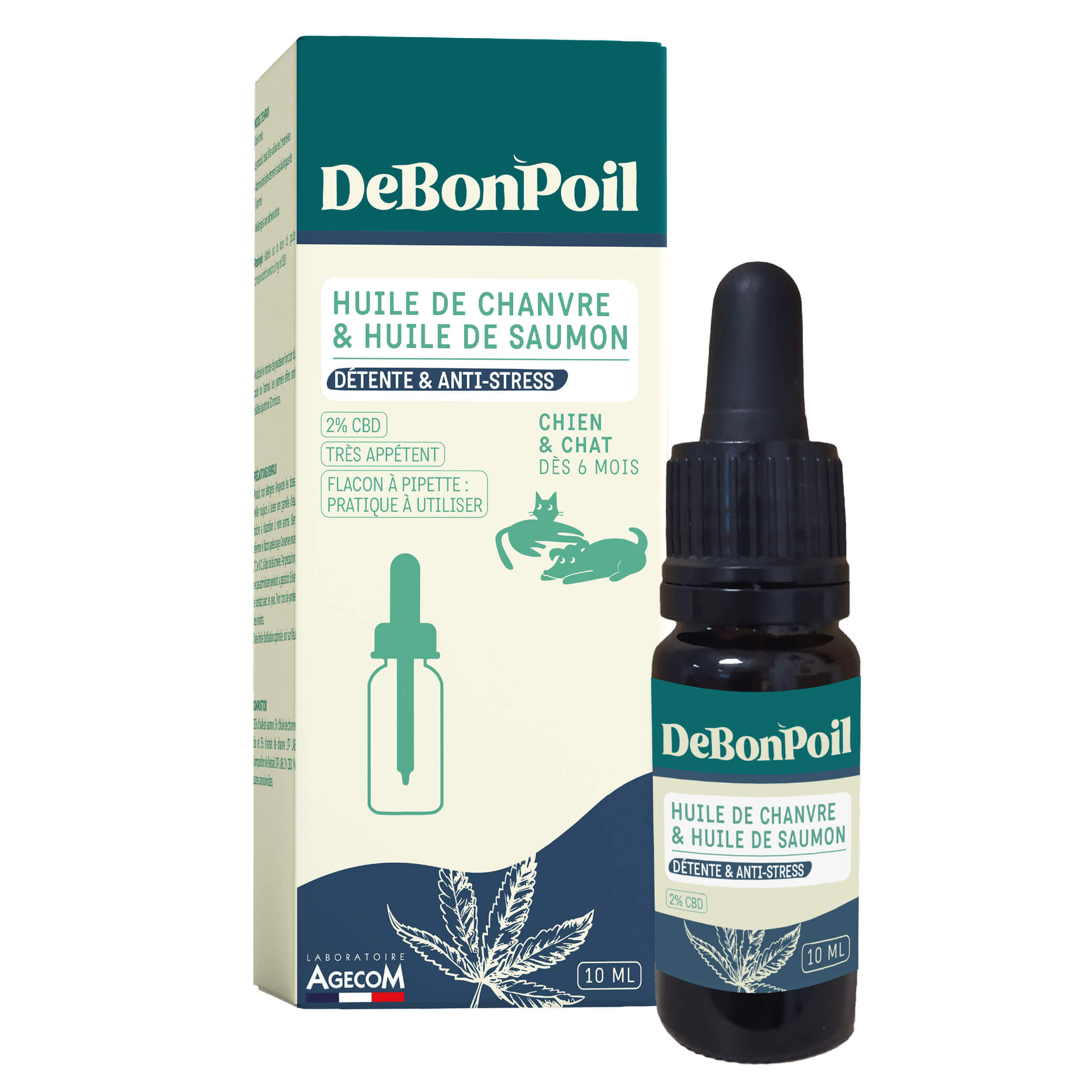 Huile CBD DeBonPoil 2% anti-stress animal