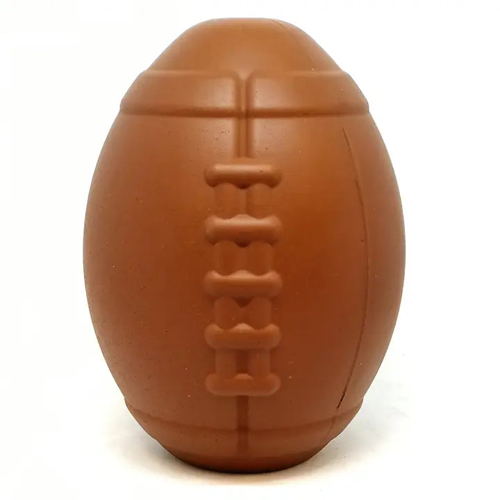 Jouet d'occupation pour chien SodaPup en forme de Ballon de rugby 🏉 en caoutchouc naturel, pour friandises.