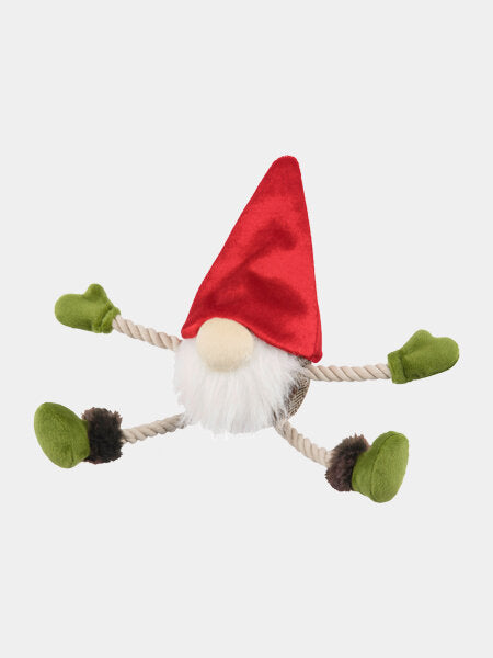 Jouet de Noël pour chien en peluche en forme de gnome avec cordes mobiles - Pet PLAY