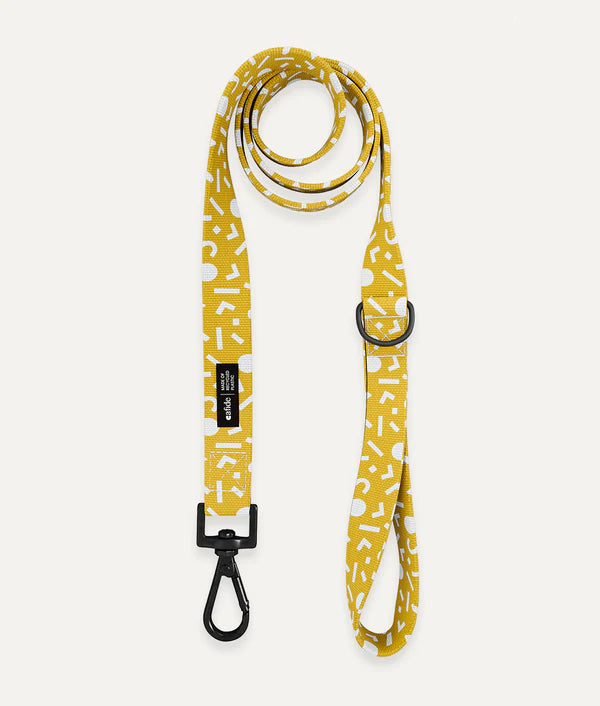 Laisse pour chien poignée 1m20 Memphis Jaune Moutarde de Cafide, symbole de qualité et de durabilité.