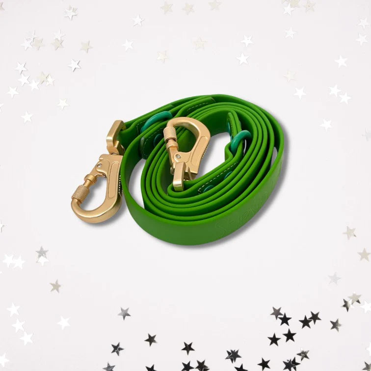 Laisse Multipositions PVC Taurus Vert ArizonaHotDogs chez DOG DELICAT