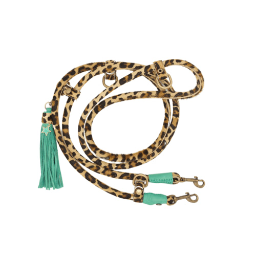 Laisse Extra Longue Amsterdam en cuir souple, réglable, couleur élégante, idéale pour des promenades stylées avec votre chien. À assortir au collier DWAM LouLou.