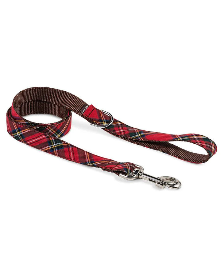 Laisse chien tartan rouge Brott artisanale