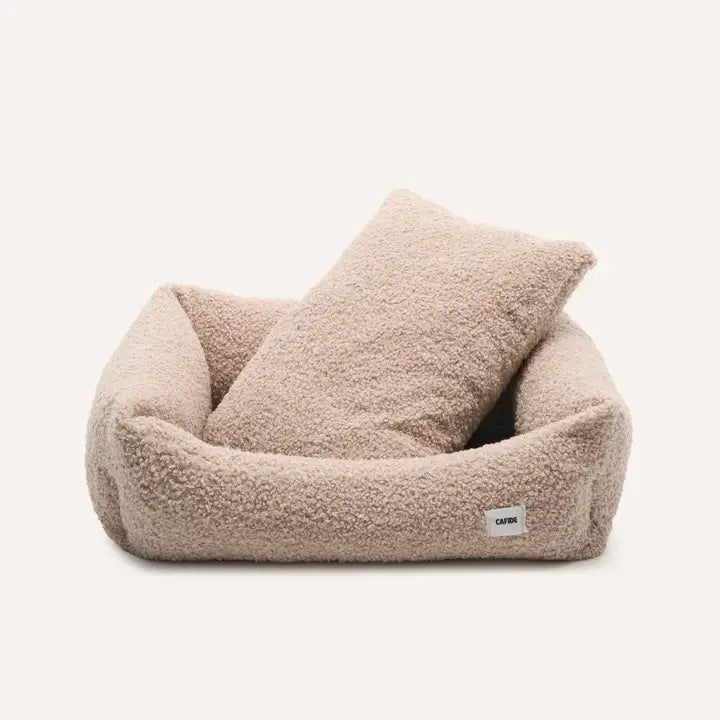 Lit pour chien beige bouclette Snozy Cafide taille S