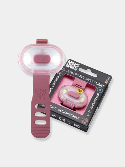 lumière led rose clair chien haute visibilité