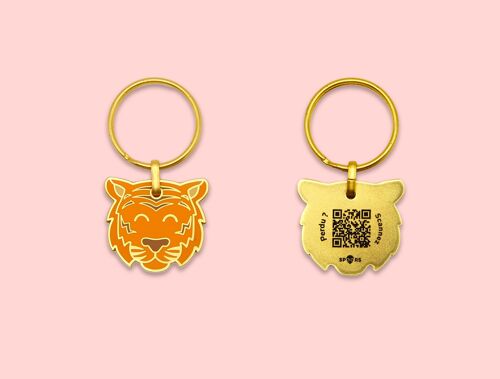 Médaille pour Chien/Porte-Clé Connecté Spoors avec QR Code -Sécurité et Tranquillité pour Votre Animal