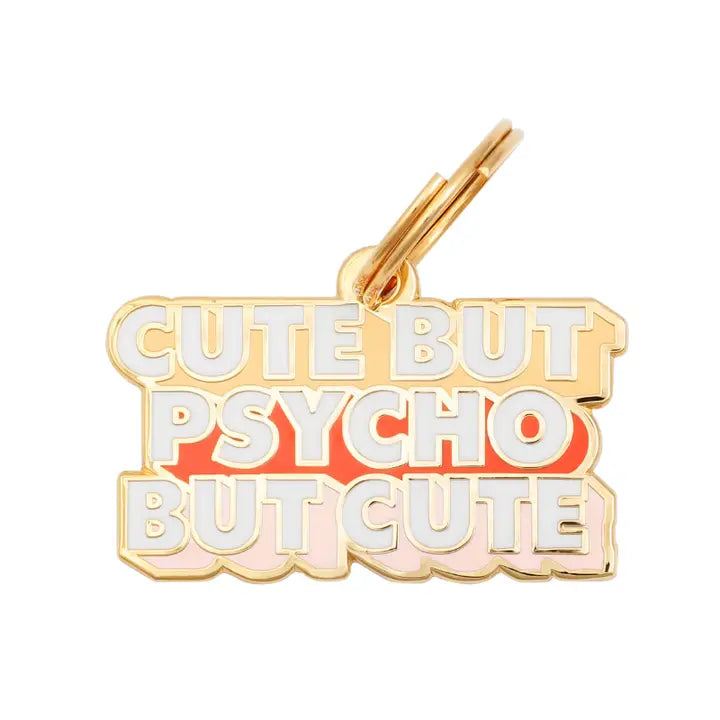 Médaille d’identification pour chien Cute But Psycho Two Tails