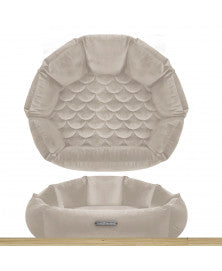 Panier pour chien Sofa Coquille Cap Ferret Taupe : élégance et confort pour votre animal de compagnie.